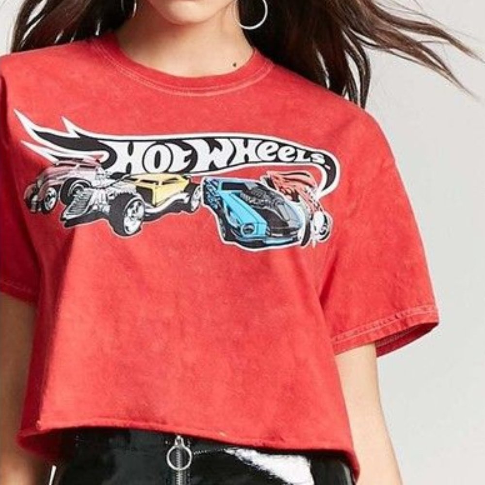 Hot Wheels Graphic Tee Crop Top